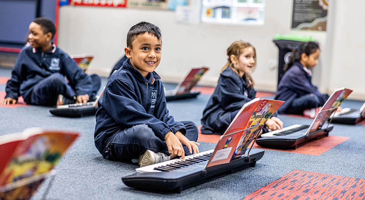 Keyboard lessons at St Oliver’s Catholic Primary School Harris Park