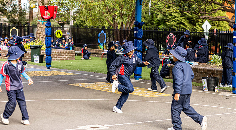 Students playing at St Oliver’s Catholic Primary School Harris Park