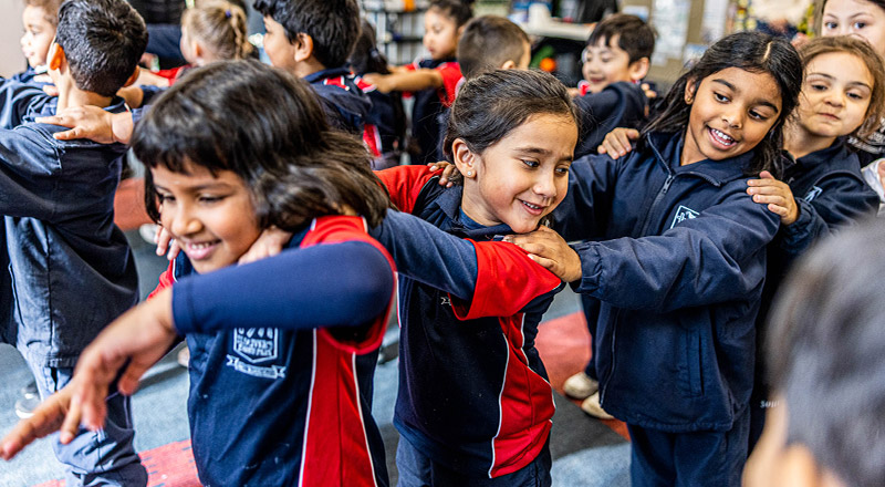 Students playing at St Oliver’s Catholic Primary School Harris Park