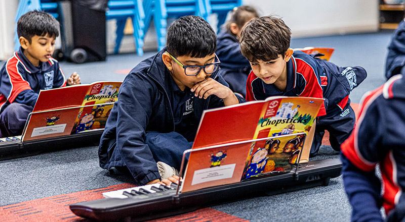 Keyboard lessons at St Oliver’s Catholic Primary School Harris Park