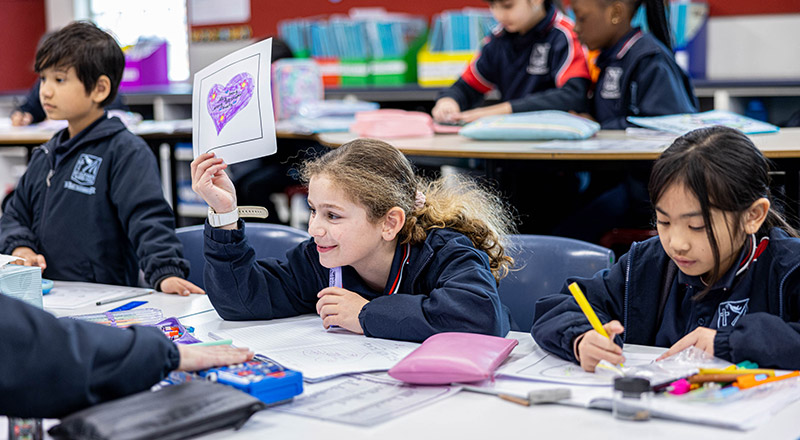 St Oliver’s Catholic Primary students in class