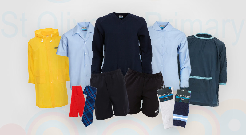 Selection of St Olivers Harris Park uniform available from Lowes