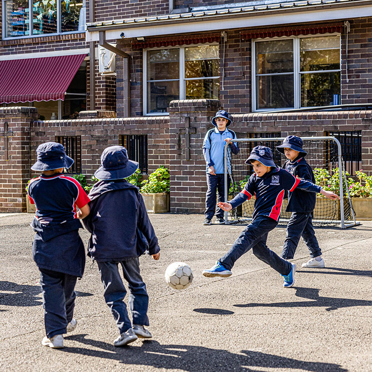 St Oliver’s Catholic Primary students in playground