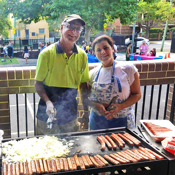 Parents on BBQ at Oliver’s Catholic Primary School Harris Park